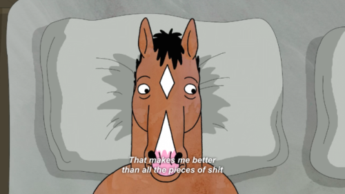 merrybitchmas2: sashayed:   BoJack Horseman 4x06, “Stupid Piece of Sh*t”  How is this so real 