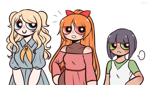 hana-pong:it’s been so long since I last drawn ppg style and these girls together