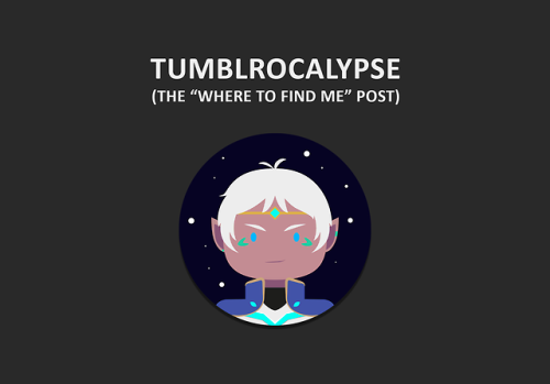 Hey guys! So tomorrow it’s the Tumblr’s Apocalipsys. And I’m going to stay here as long as I can (or