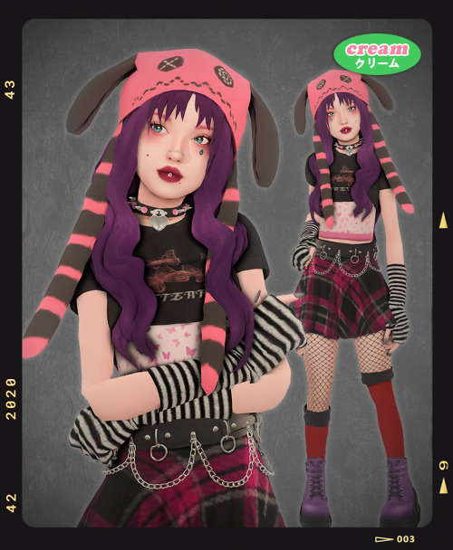 creamworld:  BLAZE style 01 top / warmer / stocking  by @eunosims acc-top / hat 