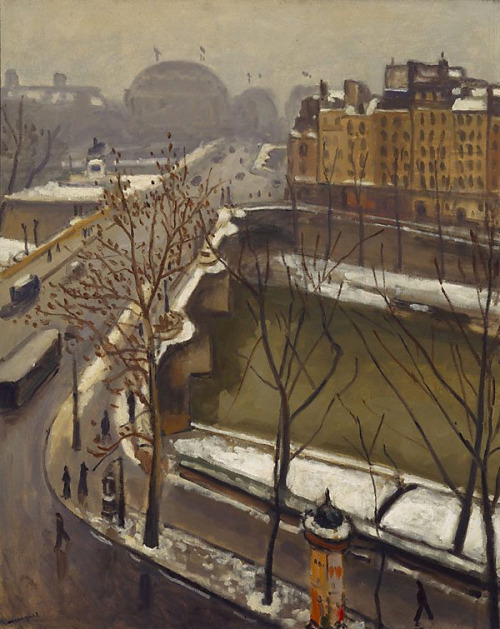 birdsong217: Albert Marquet (French, 1875 -1947) The Pont Neuf in the snow, late 1920’s. Oil o