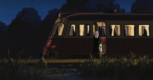 Random Scenes From "Spirited Away (Hayao Miyazaki, 2001)" That Has No-face (Koanashi) In It That I Liked,
