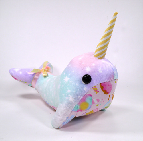 Some big pastel narwhals I made.  These soft cuties are ready to join your pastel room and keep you 