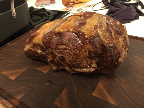 grass fed prime rib, medium rare