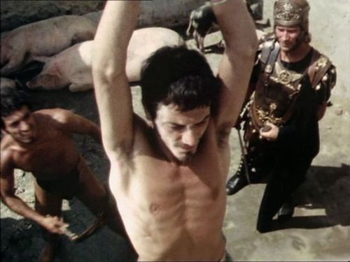 Sebastiane (1976) part 2 of 2The titular hero (Leonardo Treviglio) is flogged for disobeying the cam