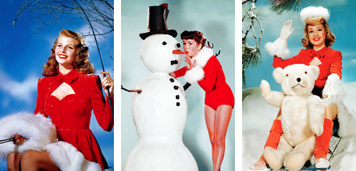 Happy Holidays from Old Hollywood Betty Grable, Elizabeth Taylor, Diana Dors, Rita Hayworth, Debbie 