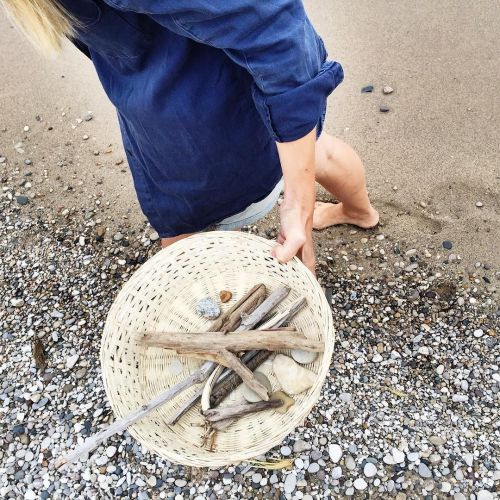 This summer we gathered driftwood from Lake Michigan near my parent’s home to use for a mobile