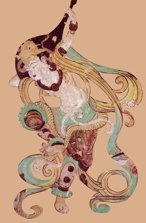 da-tang:Dancer with pipa by 陸曼陀https://twitter.com/LuDanlingInspired by the famous mural in Dunhuang