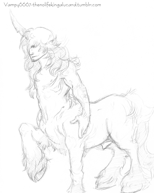 thedadlizard: //Felt like drawing a Clydesdale unicorn for reasons. I havent drawn in ages…