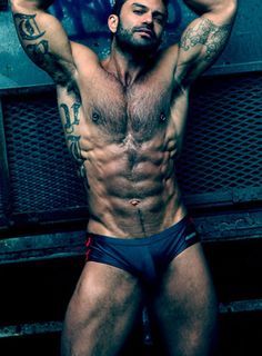 Richard is one stunningly handsome, hairy sexy man  Muscular, great pecs and awesome