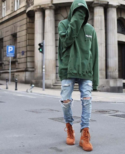 blvck-zoid: Yeezy Boots With Fog Jeans and Vetements Hoodie