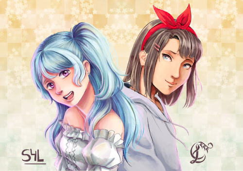 liriell:Collab with sis!Kanon lines by @unknowndoll and painting by me;Misaki lines by me and painti