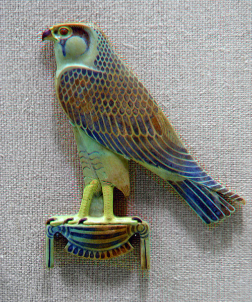 Inlay Depicting “Horus of Gold”This inlay is a composite hieroglyph, termed the Hor