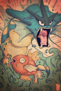 retrogamingblog:  Magikarp and Gyarados made