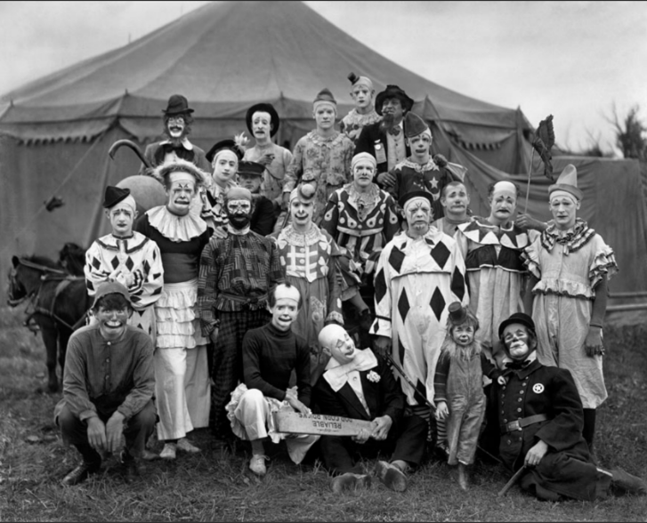aurora-polaris-borealis: Clowns, taken around 1905. By Frederick W. Glasier