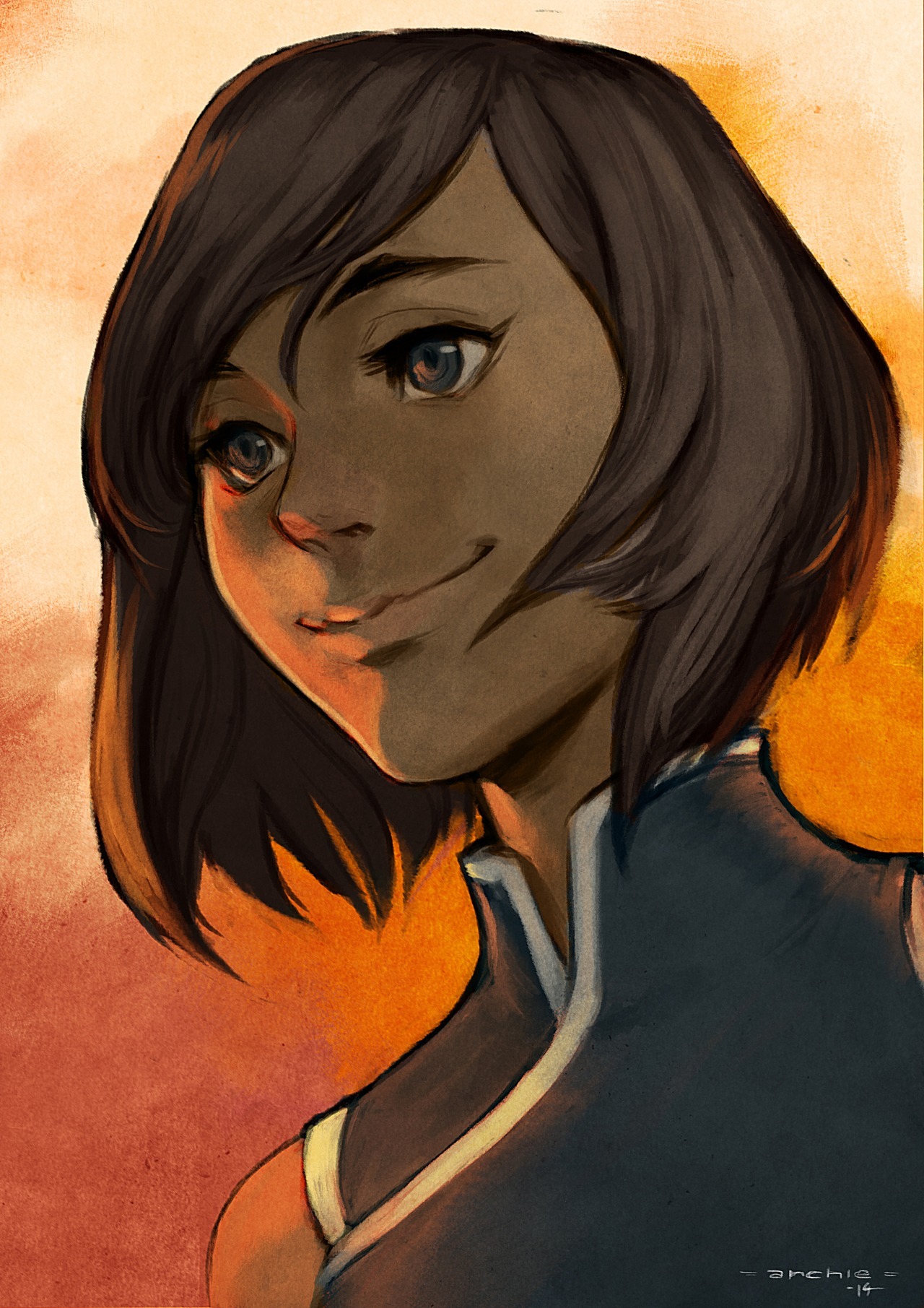 mrskuvira:  Hopeful Korra and Kuvira! Kuvira piece commissioned by me from the wonderful arcbrisse