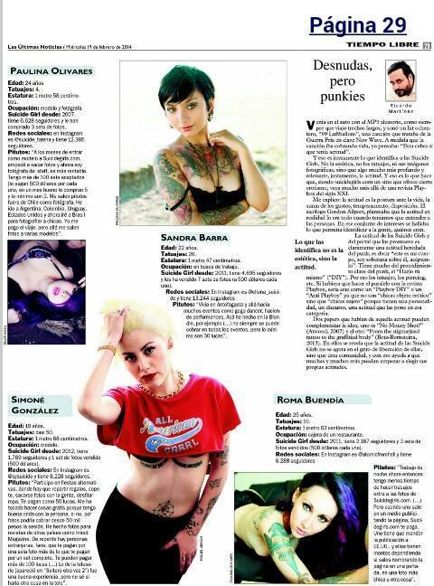 suicidegirlschileofficial:  Hoy en las últimas noticias. Recuerden que si quieren
