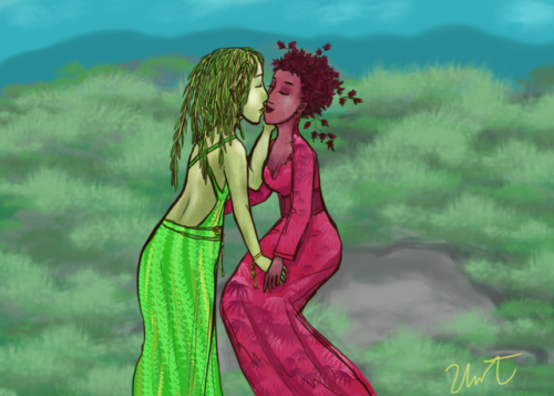 spiritintheinkwell: 7 day wlw challenge, day 7: mythical/magical wlwThese dryads are girlfriends; le