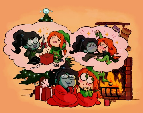 happy holidays everyone! this was my dota secret santa pic!! there were 3 potential adorable prompts