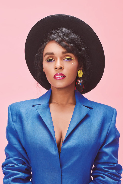 sapphicrevan:classicnovaproductions:Janelle Monae for Time Out (2018)[ID: a photo of Janelle from th