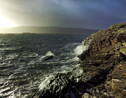 Rocky shore. Portavadie, Loch Fyne, Scotland.