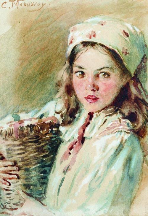 Head of the Girl in a Kerchief, Konstantin Makovskywww.wikiart.org/en/konstantin-makovsky/he