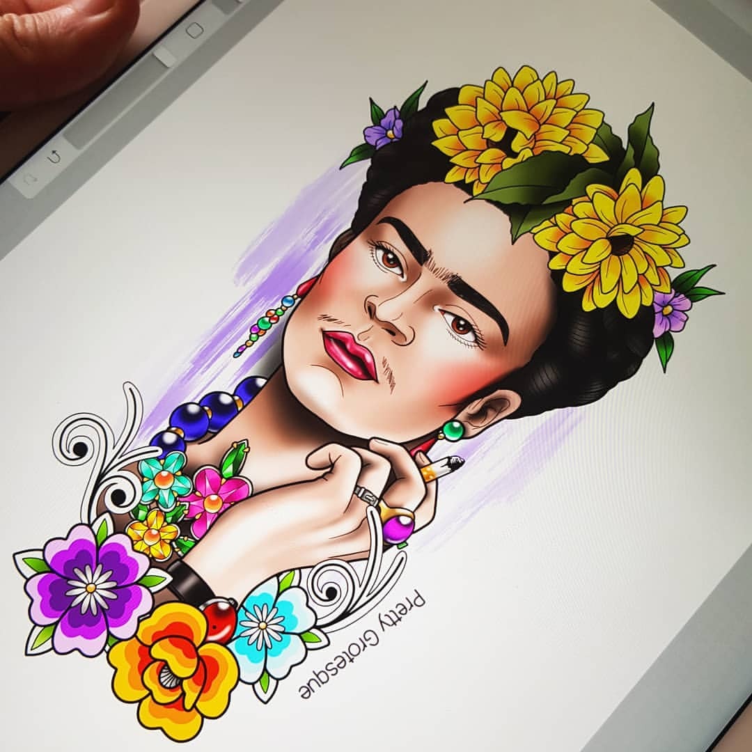 How To Draw Frida Frida Kahlo Step by Step Drawing Guide by Dawn   DragoArt