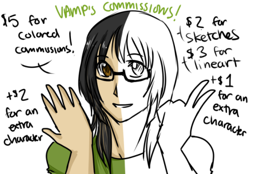 redemptiondot:  Doing commissions again! For more examples go through my vamp+art tag and you’