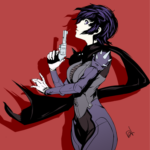 brinkofmemories:  brinkofmemories:  Naoto Shirogane from Persona 4 dressed in Makoto Niijima’s thief outfit from Persona 5!  Happy birthday, Naoto!