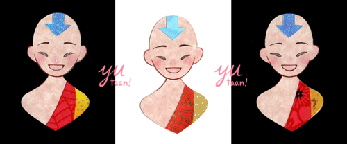 Some Aang mini papercraft! I debated a bit on whether it made more sense to draw his arrow onto him 