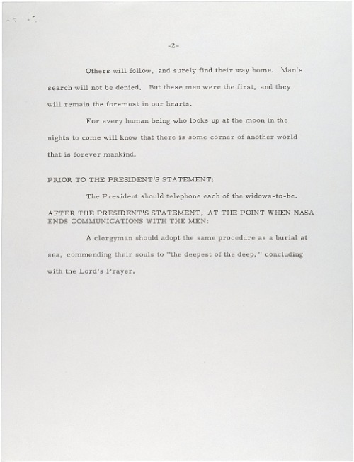 peashooter85:An address to the nation to be read by President Richard Nixon should the Apollo 11 ast