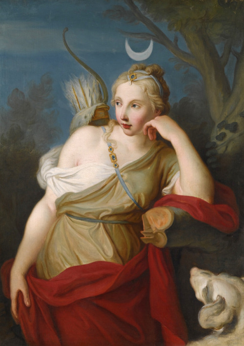 hildegardavon:Pietro Antonio Rotari, 1707-1762 Diana, goddess of the hunt, leaning against a tree, 1
