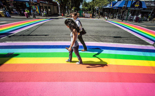 obscurer:   this year in Vancouver they painted rainbow crosswalks for PRIDE, turns out the city lov