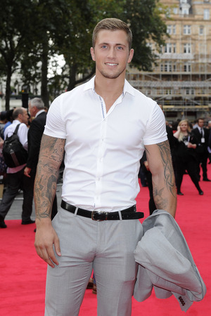 freeballplayla:  Dan Osborne freeballing at Expendables  3 premiere.   HOT.