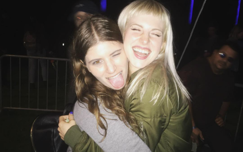 Hayley Williams with friends at the CHVRCHES show at Hollywood Forever Cemetery in Los Angeles, CA o