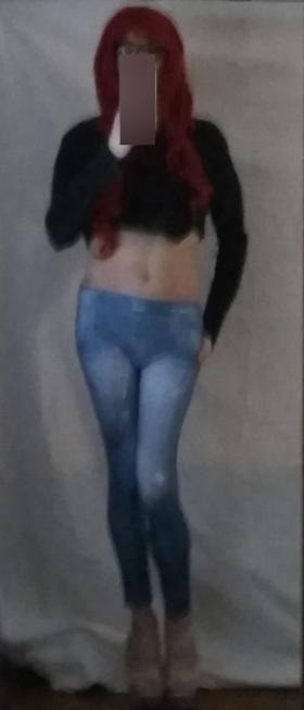 Unfortunately poor quality pic (picture of the mirror). Working on my sissy shapes! :P