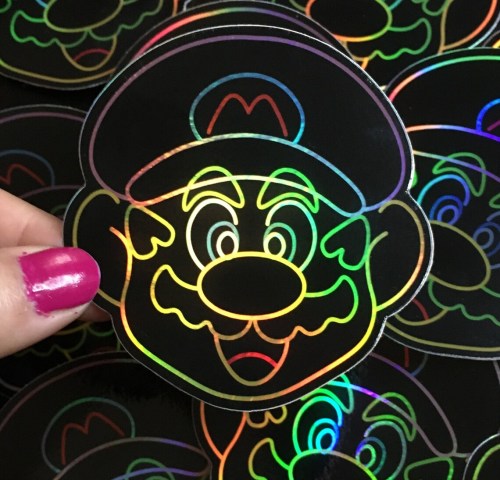 retrogamingblog2:

Holographic Neon Mario Stickers made by DonutTree #rb#Ez; hyperfix