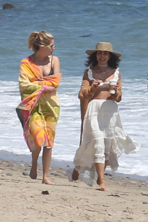 Ashley Benson &amp; Vanessa Hudgens - Hit the beach in Malibu with friendsMore