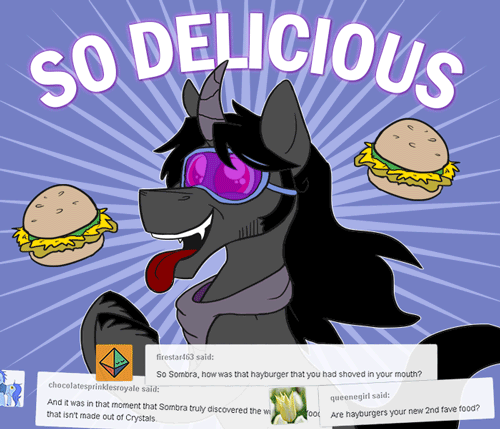 ask-king-sombra:  Sombra, get back into that trash can where you BELONG  XD! Cue Spongebob reference here >w<
