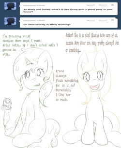 askshinytheslime:  “they look at eachother for a short while”  Snow:  pffft, hahaha  Minty: hahaha, okay, making those faces was funny  English issues aside, these two are adorables :3