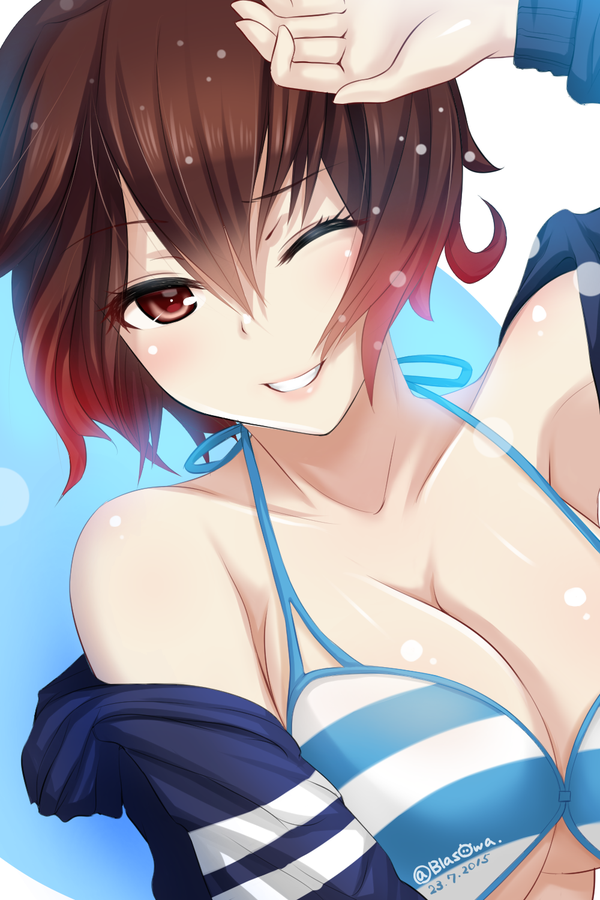 hiyaron01:  ブラソワさんはTwitterを使っています: “「睦月は褒めて伸びるタイプなんだよっ！」　少し大人になった睦月さん、夏バージョンです。　…暑いので、水着ばかり描きたくなります…。　