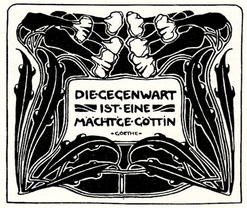 Paul Bürck, graphic design, 1899. From the monthly magazine Kunst und Dekoration, Germany. Via Unive