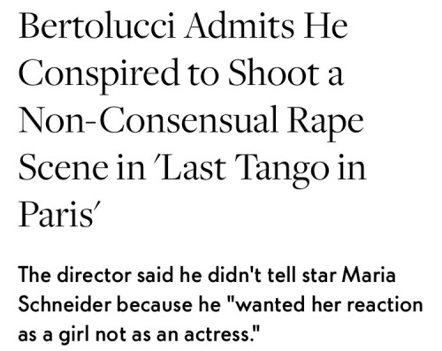 osunism: seventeeneblack: Celebrities react to the director of Last Tango in Paris admitting that th