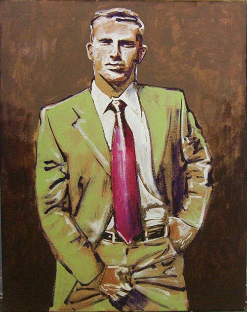 Homme en habit vertYvon Goulet
