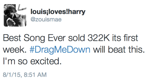 britishhusbands:IM SO PROUD. DRAG ME DOWN HAS SOLD OVER 264K SINCE IT’S RELEASE (on iTunes)