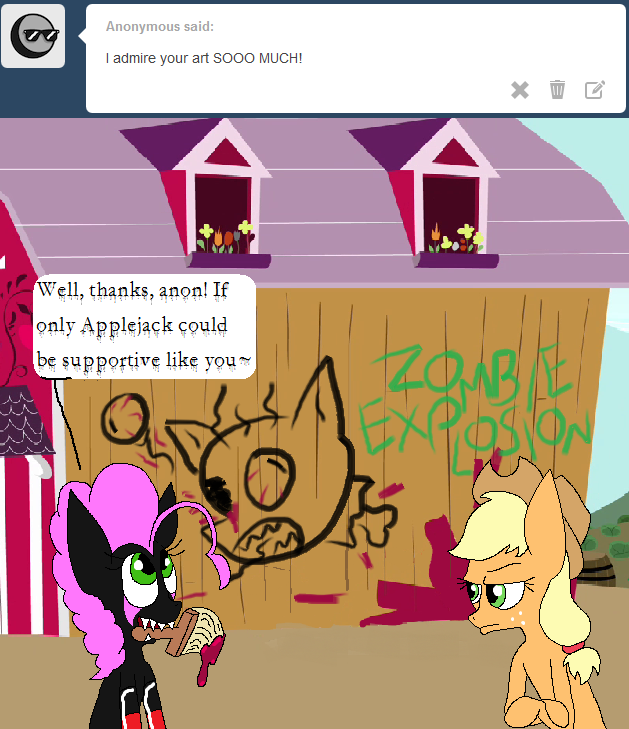 darkfiretaimatsu:  Come on, Applejack. It’s all about expressing yourself! I didn’t