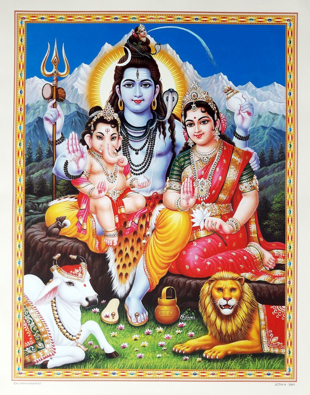 Hindu Cosmos - Lord Shiva with Devi Parvati Baby Ganesha (via...