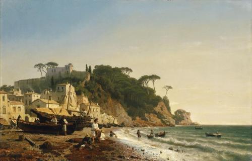 Porto Venere am Ligurischen Meer = Porto Venere on the Ligurian SeaAndreas Achenbach (German; 1815–1