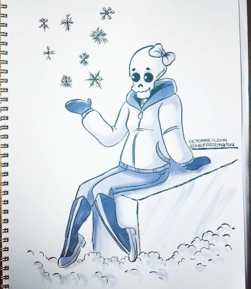 Day 11 of Inktober - I kind of cheated drawing a skeleton because today’s prompt was snow ‍♀️ 