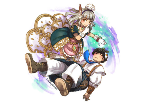 septiseph:at first I only wanted to draw Tsuki (my thauma-FF) using sleep skill on Atsu (my paladin-